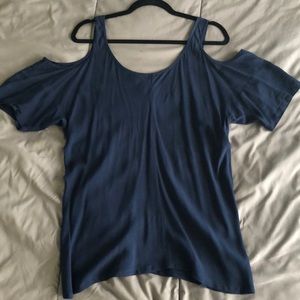 BCBG Generation Navy Cold Shoulder Top